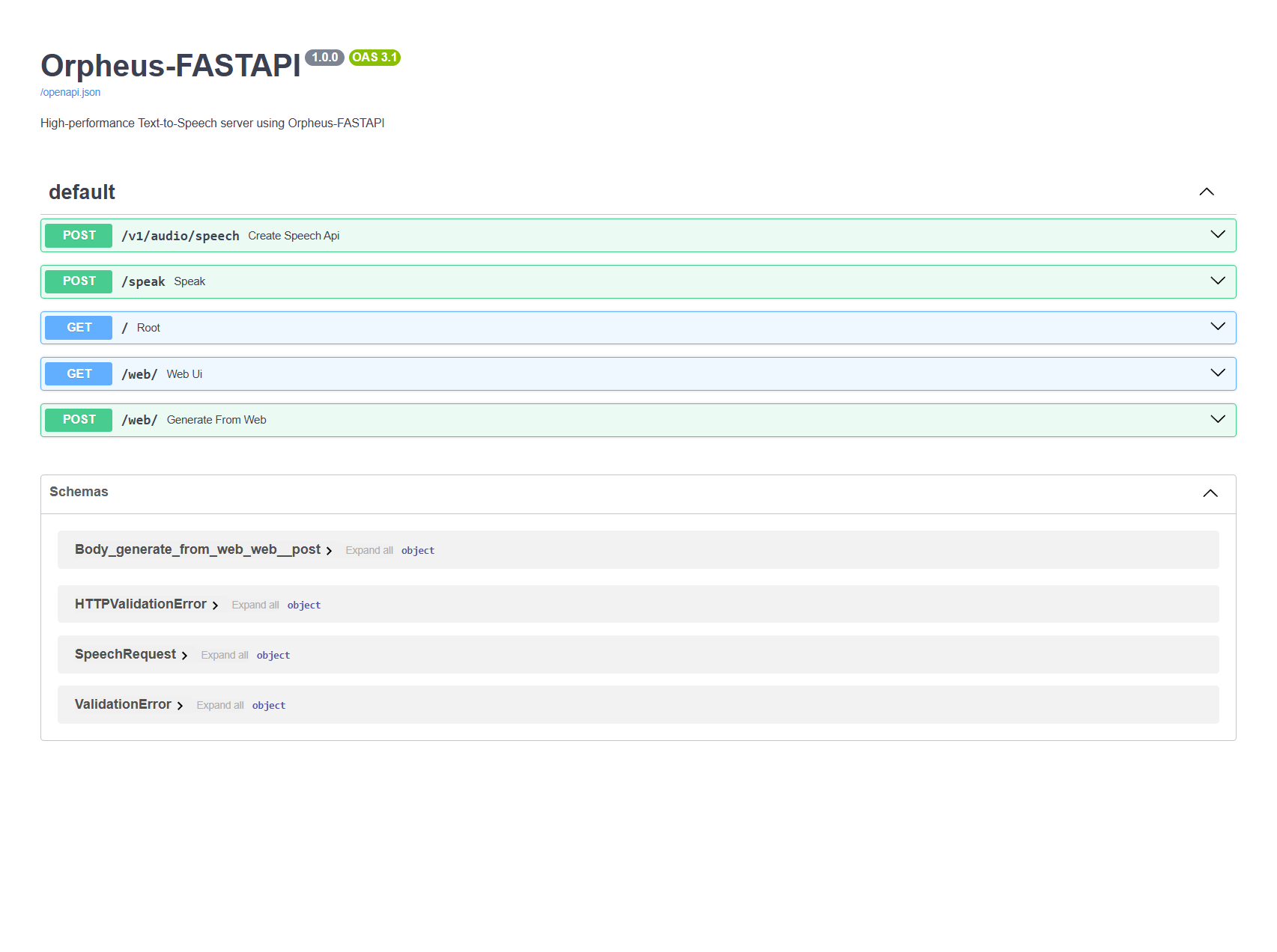 Github shaakz orpheus fastapi high performance text to speech server